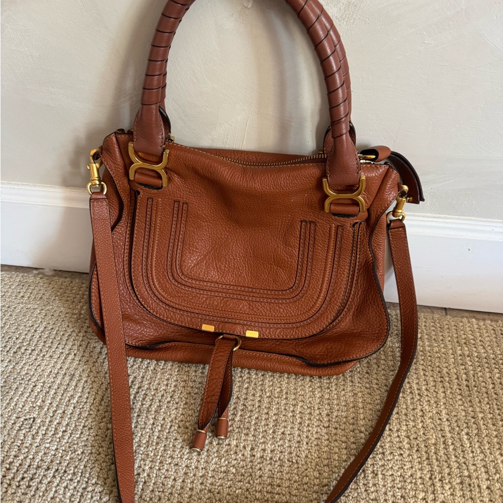 Chloe Marcie Medium Camel handbag